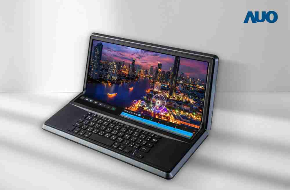 Wepay14.6吋Micro LED折迭显示屏幕，，，搭配半径4mm的弯折绞炼，，，以及高画素、、、高亮度、、、、高对比度的显示技术特点，，即便在大视角下仍保有绝佳色相与亮度